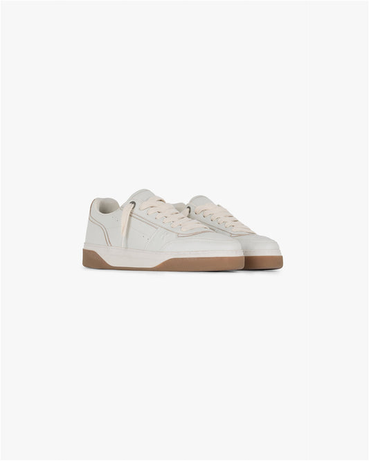 Vintage White & Gum Leather Sneakers