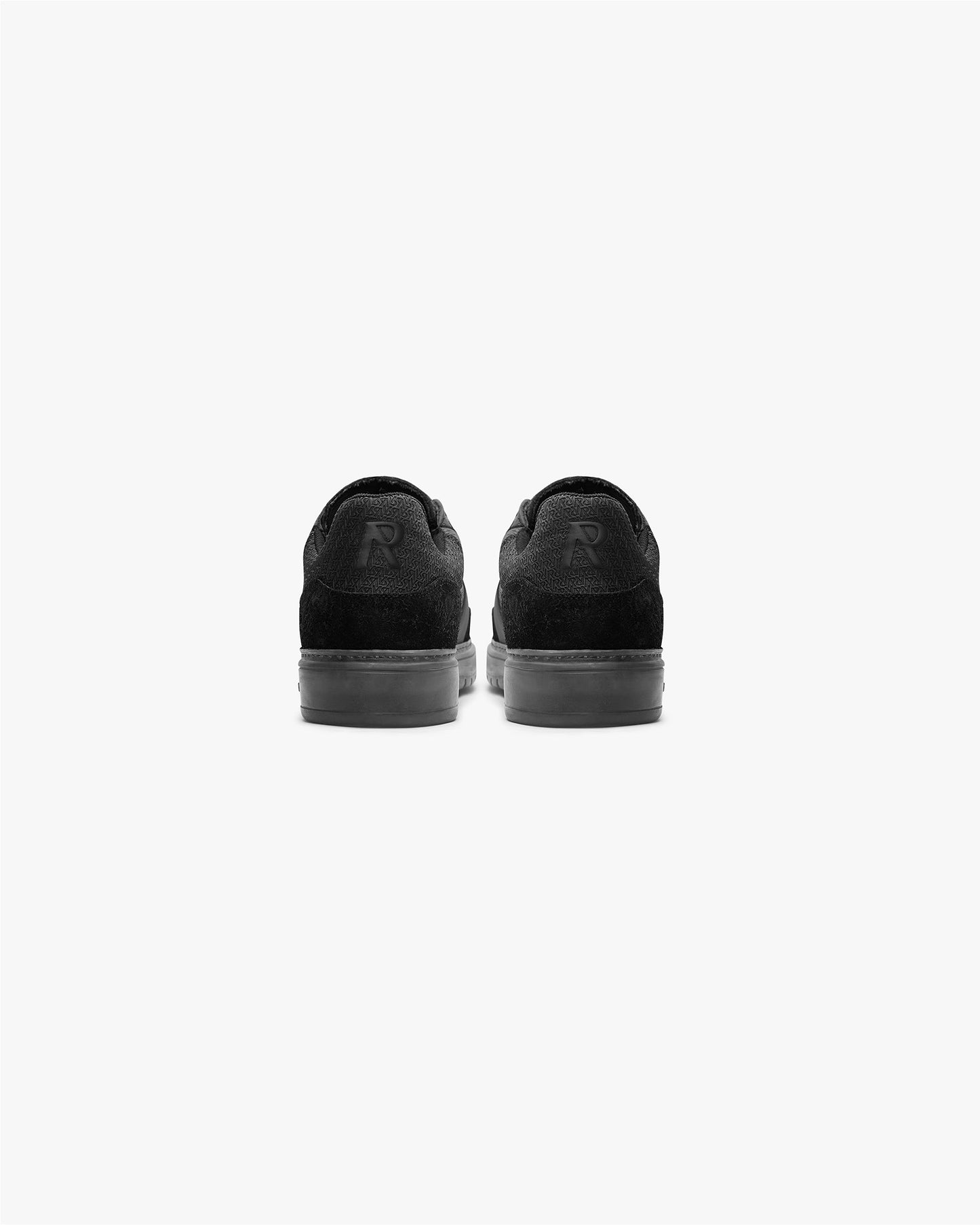 Off Black Low-Profile Leather & Suede Sneakers
