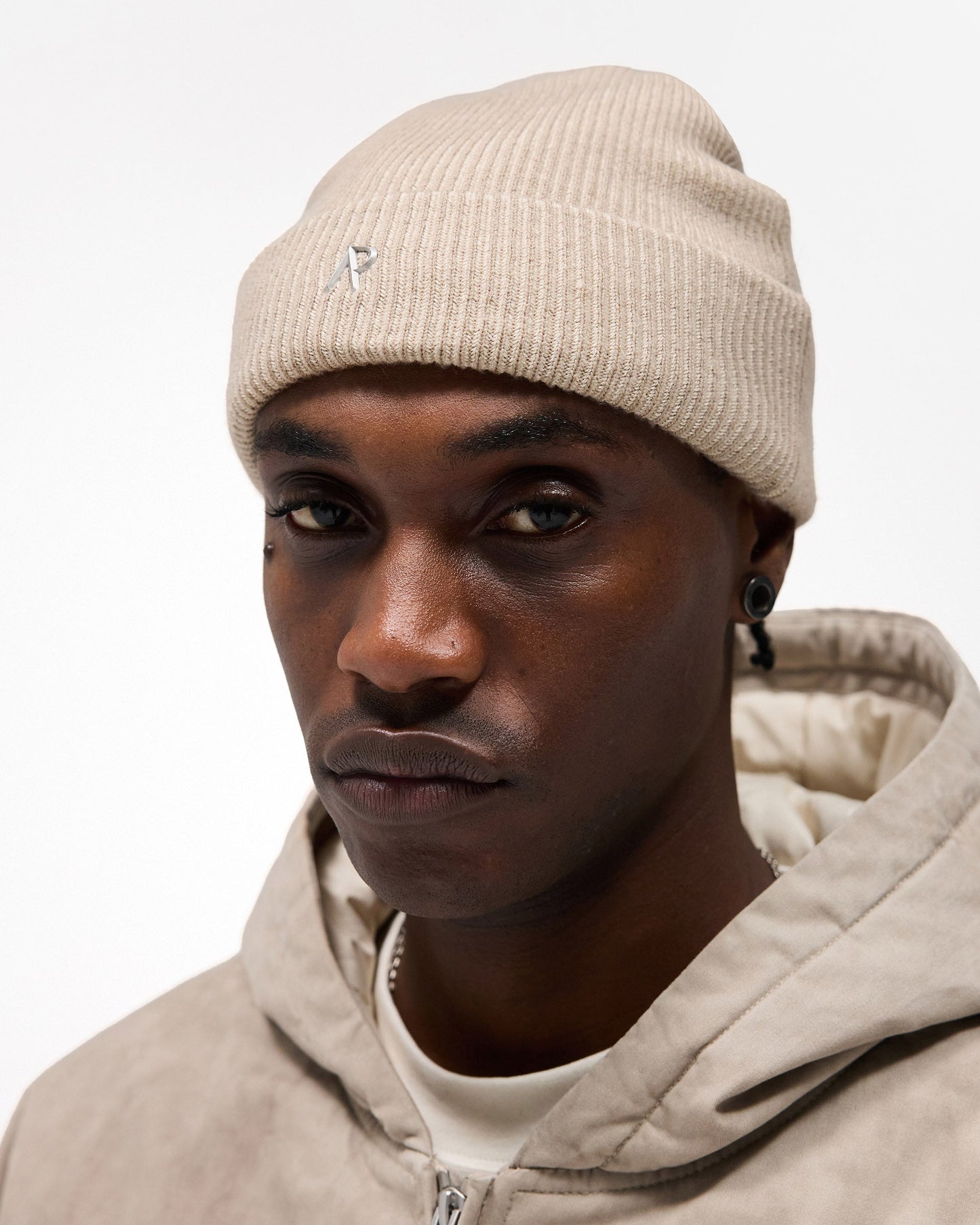 Dark Taupe Rib Knit Beanie