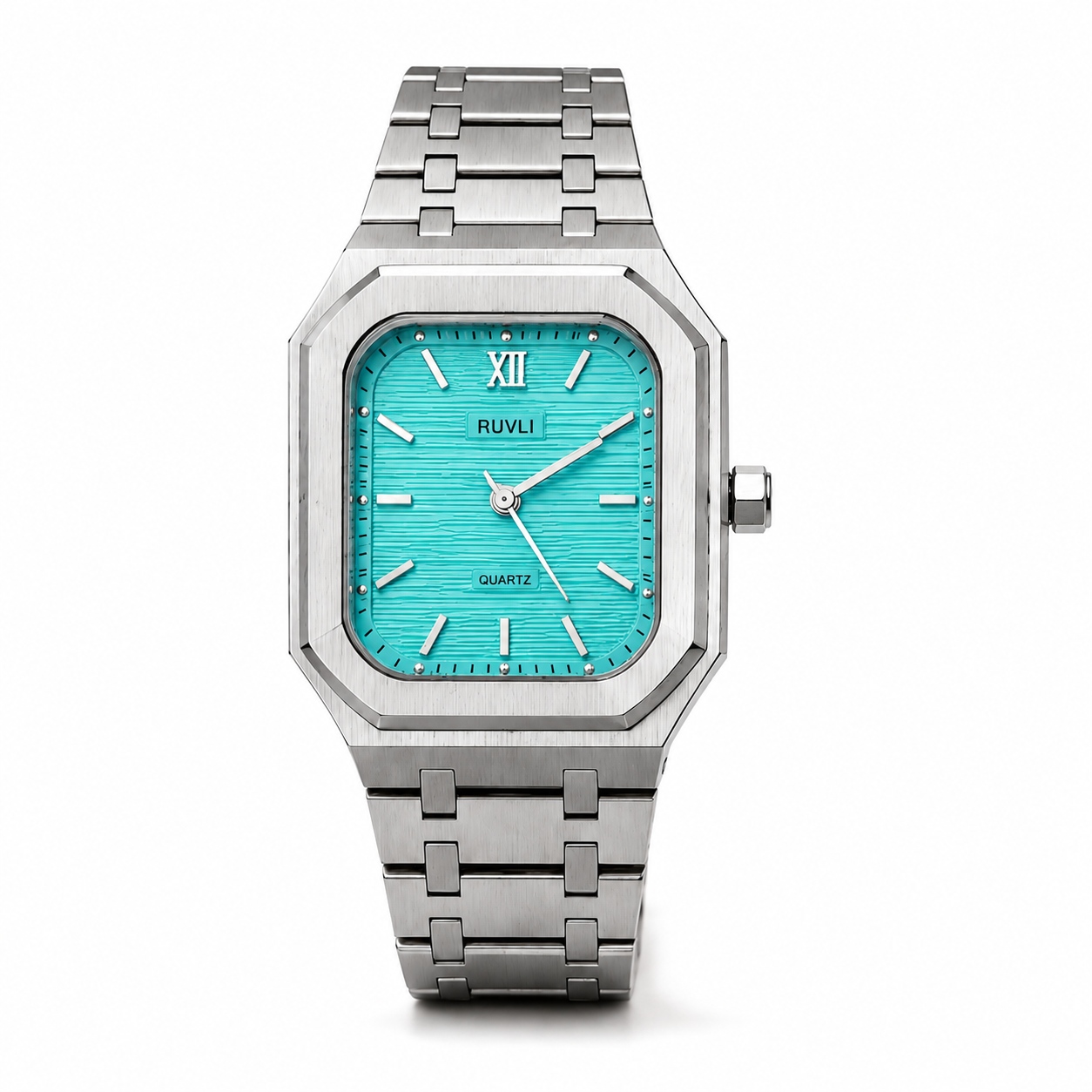 RUVLI Stainless Steel Quartz Watch Blue Dial