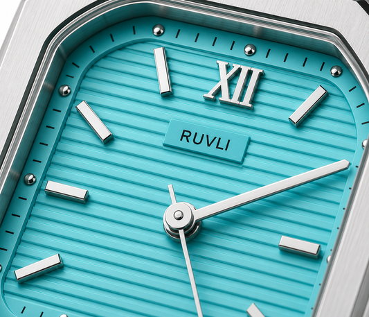 RUVLI Stainless Steel Quartz Watch Blue Dial