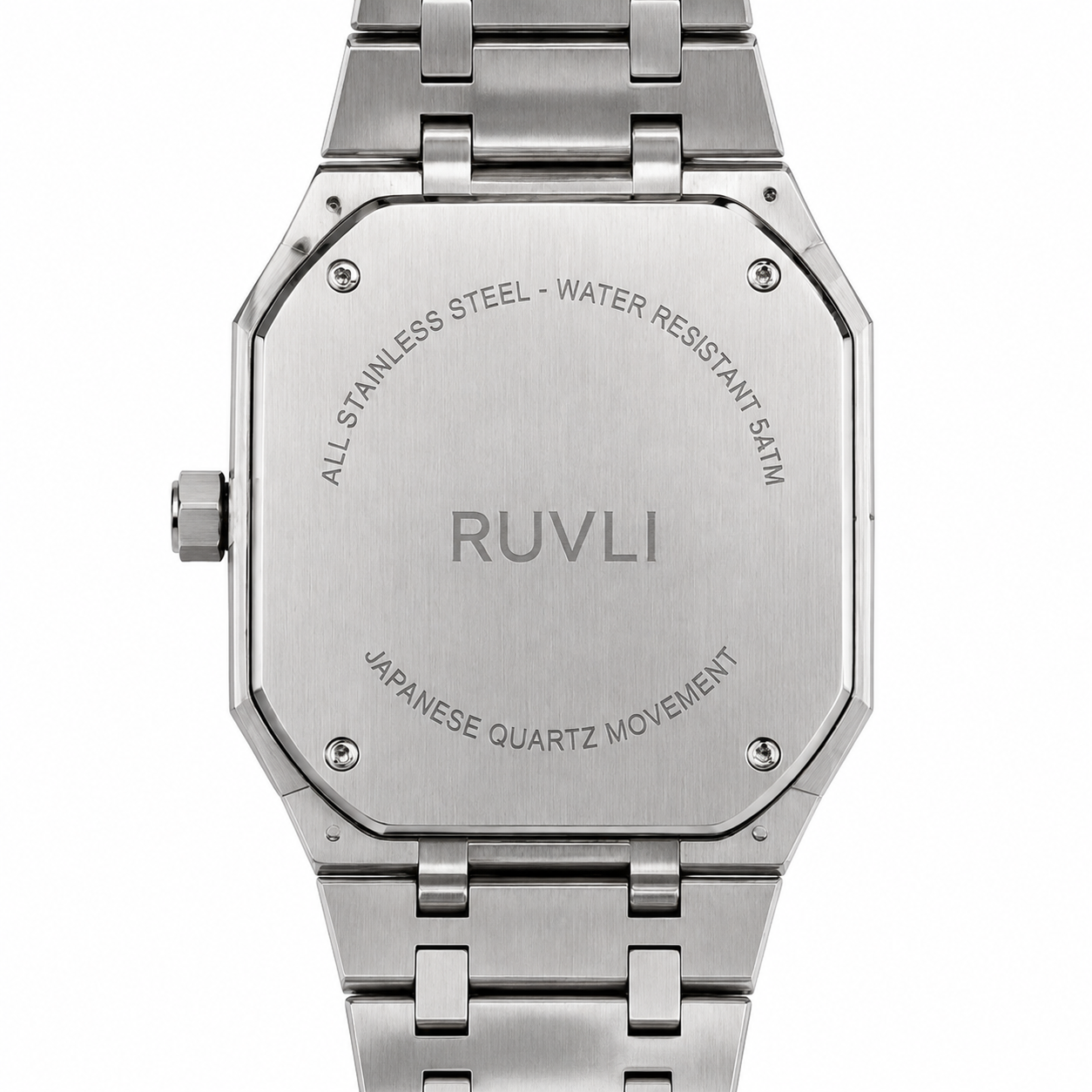 RUVLI Stainless Steel Quartz Watch Blue Dial