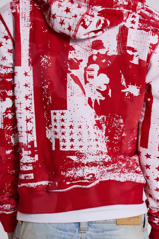 Red Americana Mini Monster Hoodie – Shrunken Fit