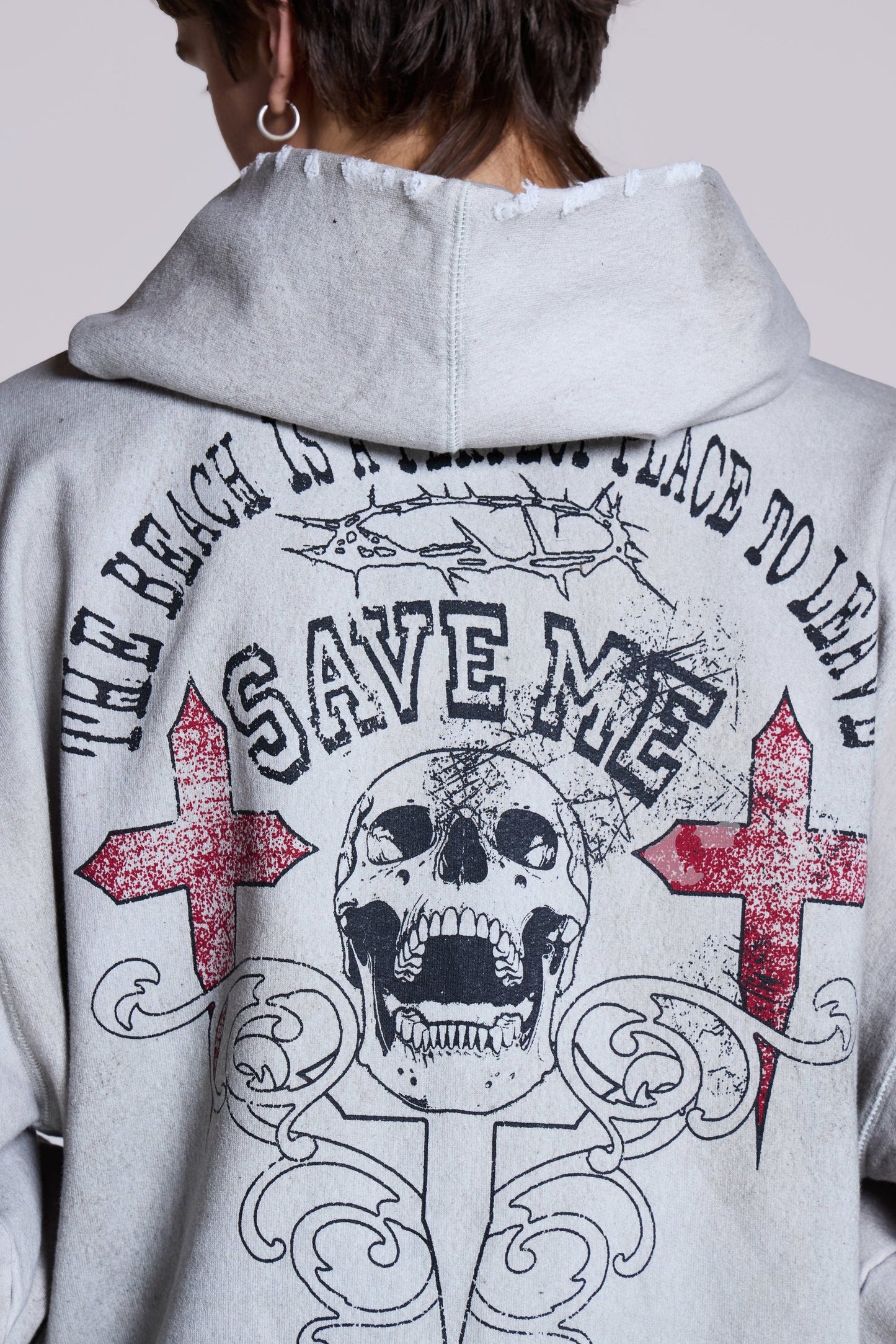Off White Save Me Oversized Hoodie – Zip Front