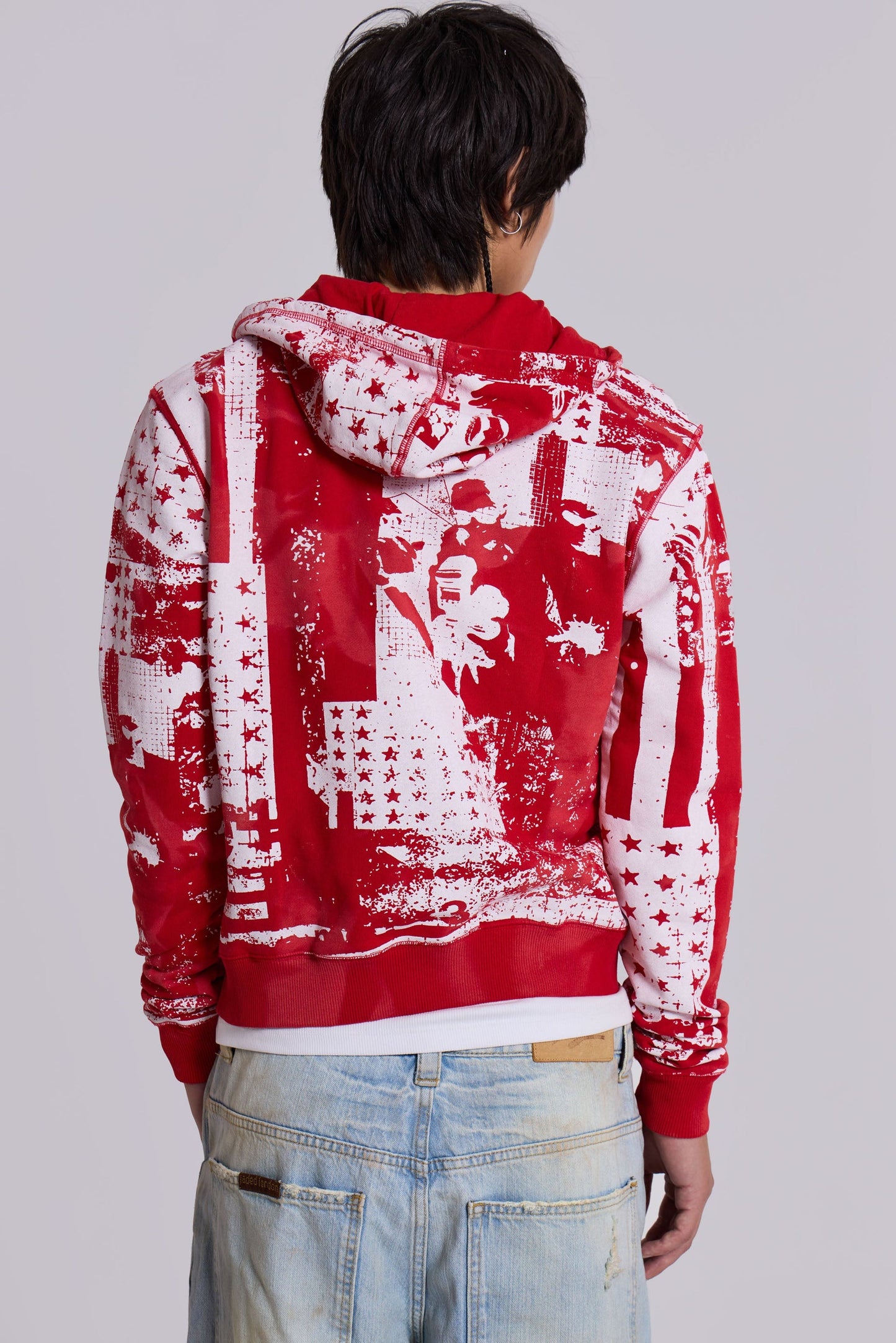 Red Americana Mini Monster Hoodie – Shrunken Fit