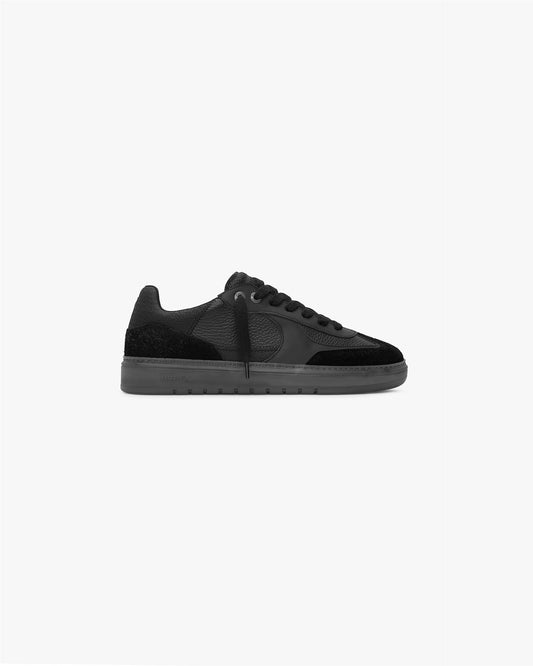 Off Black Low-Profile Leather & Suede Sneakers
