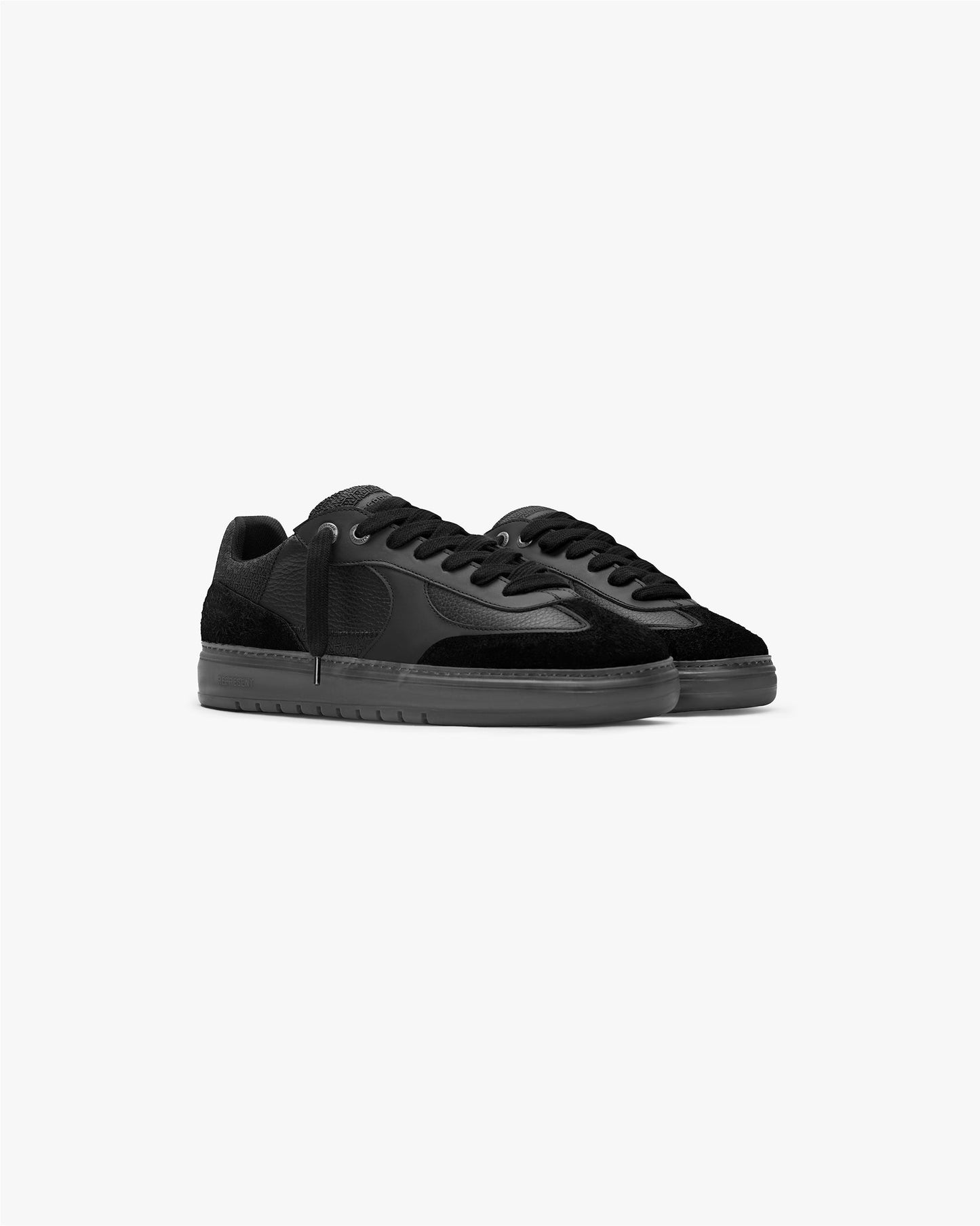 Off Black Low-Profile Leather & Suede Sneakers