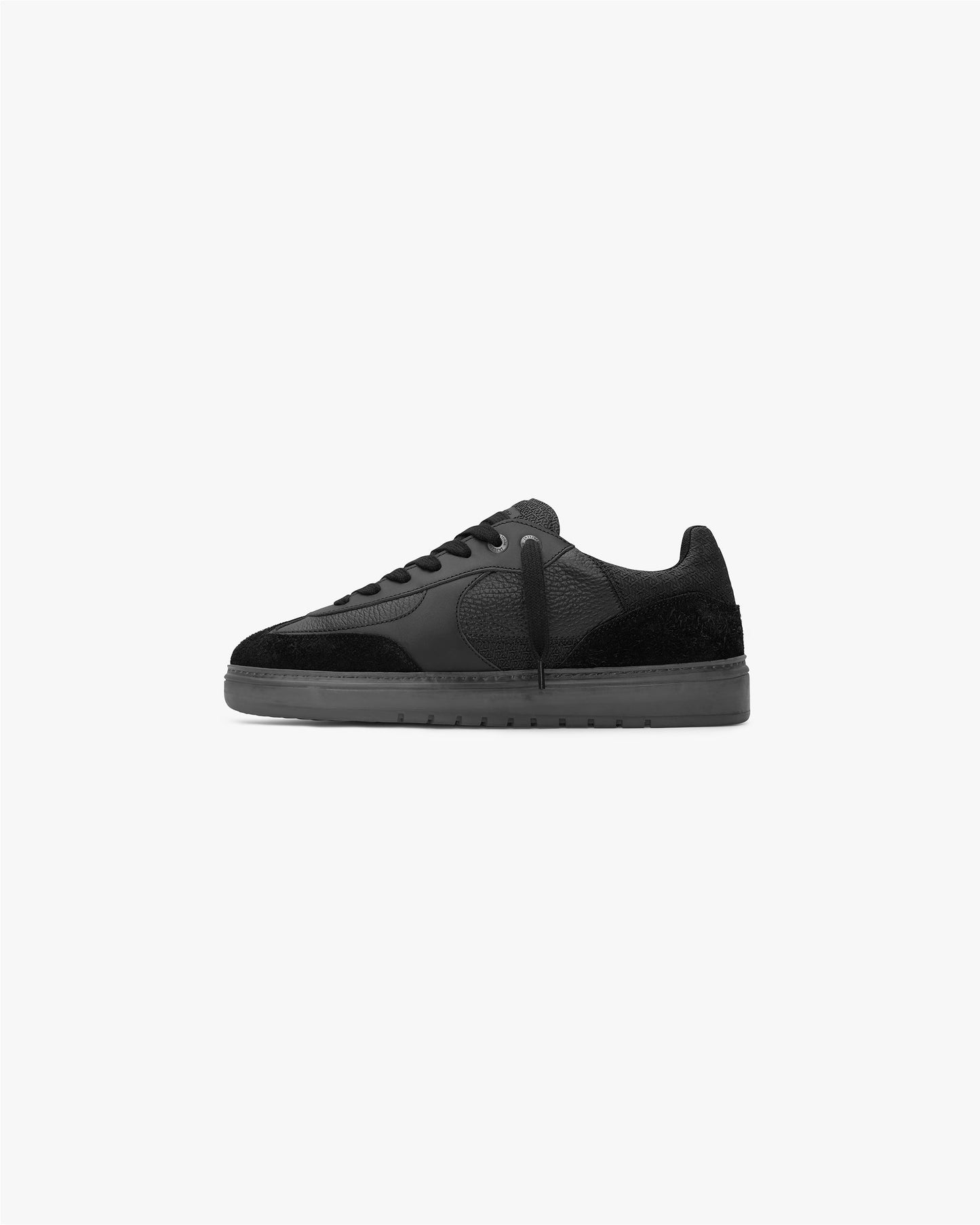 Off Black Low-Profile Leather & Suede Sneakers