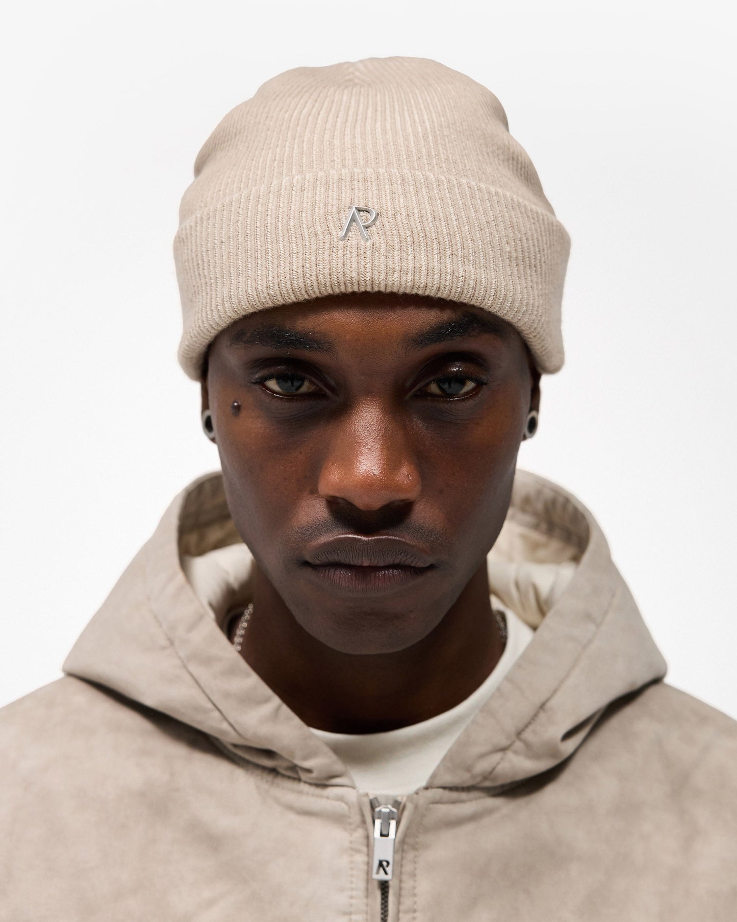 Dark Taupe Rib Knit Beanie